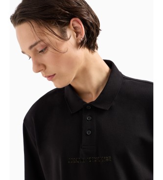 Armani Exchange Zwykła czarna koszulka polo