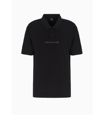 Armani Exchange Zwykła czarna koszulka polo