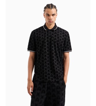 Armani Exchange Polo in cotone nero