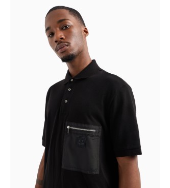 Armani Exchange Black pocket polo shirt