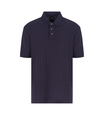 Armani Exchange Marineblaues Kurzarm-Poloshirt