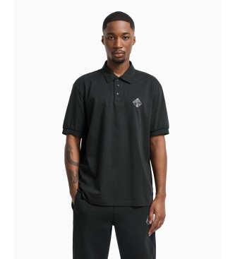 Armani Exchange Polo de manga corta negro