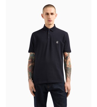 Armani Exchange Marineblaues Kurzarm-Poloshirt