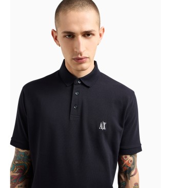 Armani Exchange Marineblaues Kurzarm-Poloshirt