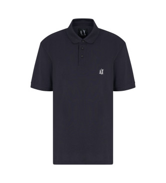 Armani Exchange Marineblaues Kurzarm-Poloshirt