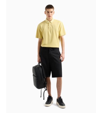 Armani Exchange Kurzarm-Poloshirt aus gelbem Baumwoll-Piqu