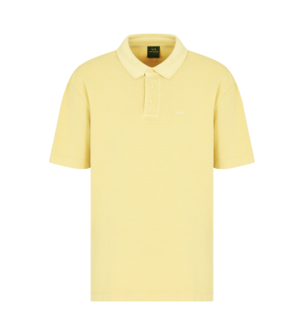 Armani Exchange Kurzarm-Poloshirt aus gelbem Baumwoll-Piqu