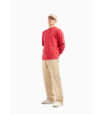 Armani Exchange Red crew neck jumper