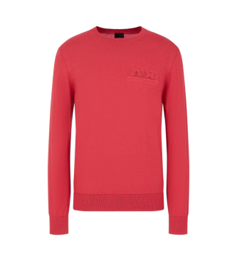 Armani Exchange Red crew neck jumper