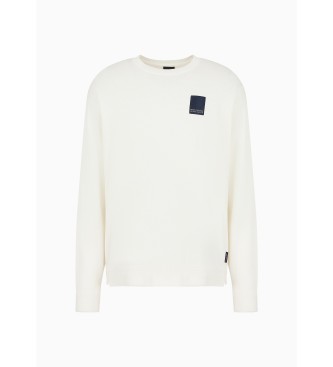 Armani Exchange Sweter Overture w kolorze złamanej bieli