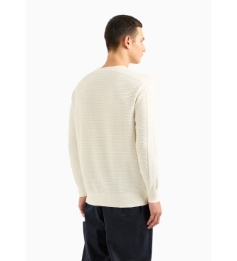 Armani Exchange Off-white strukturierter Pullover