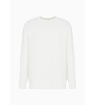 Armani Exchange Off-white strukturierter Pullover