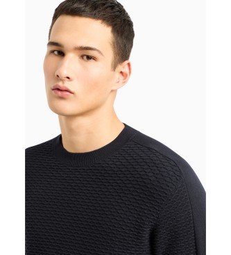 Armani Exchange Navaden mornariški pulover