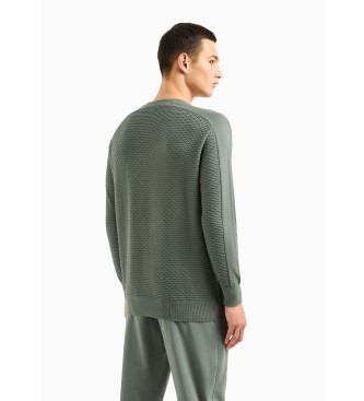 Armani Exchange Green textured jumper