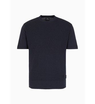 Armani Exchange T-shirt de malha azul-marinho