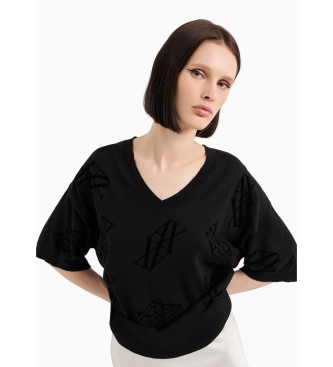 Armani Exchange Black Flocado jumper