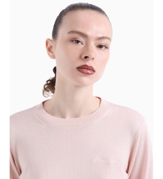 Armani Exchange Pink crew neck jumper