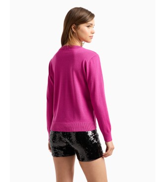 Armani Exchange Pull  col ras du cou rose