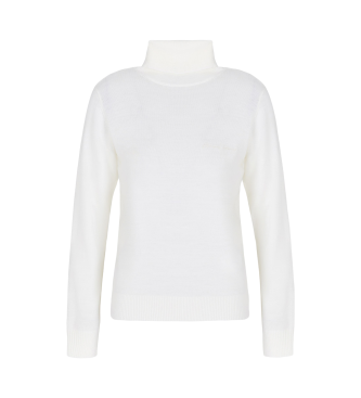 Armani Exchange Jersey de cuelo alto blanco