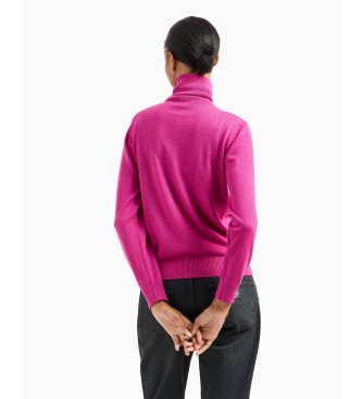 Armani Exchange Rosa Pullover mit hohem Halsausschnitt