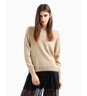 Armani Exchange Beige crew neck jumper