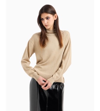 Armani Exchange Beige turtleneck jumper