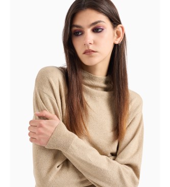 Armani Exchange Beige turtleneck jumper