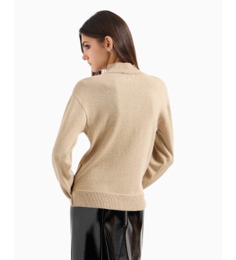 Armani Exchange Beige turtleneck jumper