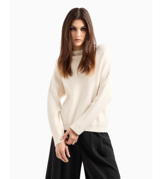 Armani Exchange White crew neck jumper