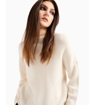 Armani Exchange White crew neck jumper