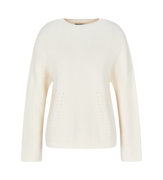 Armani Exchange White crew neck jumper