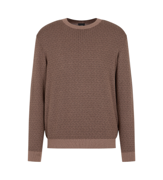 Armani Exchange Pull en coton mlang marron