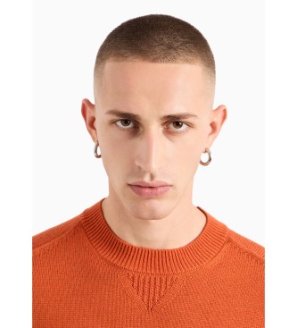 Armani Exchange Orangefarbener Pullover mit Rundhalsausschnitt