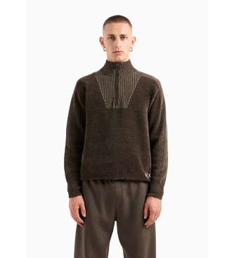 Armani Exchange Green turtleneck jumper