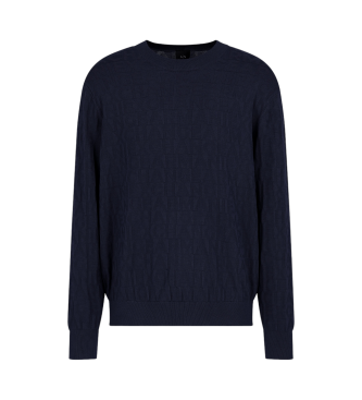 Armani Exchange Marineblauer Pullover mit Rundhalsausschnitt