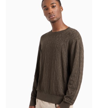 Armani Exchange Grner Pullover mit Rundhalsausschnitt