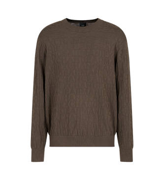 Armani Exchange Grner Pullover mit Rundhalsausschnitt