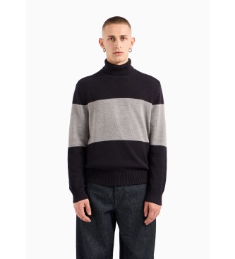 Armani Exchange Marineblauer Rollkragenpullover