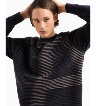 Armani Exchange Sweater met ronde hals Navy