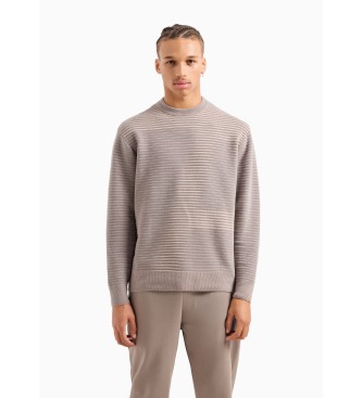 Armani Exchange Grauer Pullover mit Rundhalsausschnitt