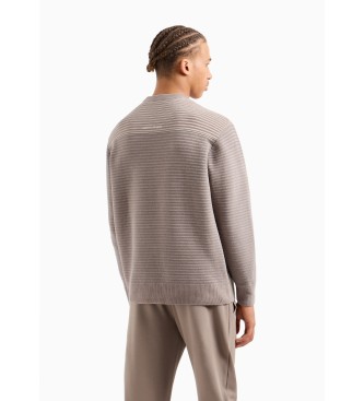 Armani Exchange Grauer Pullover mit Rundhalsausschnitt