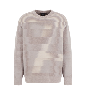 Armani Exchange Grauer Pullover mit Rundhalsausschnitt