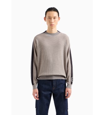 Armani Exchange Beigefarbener Pullover mit Rundhalsausschnitt