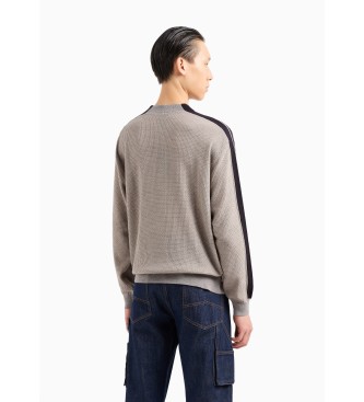 Armani Exchange Beigefarbener Pullover mit Rundhalsausschnitt