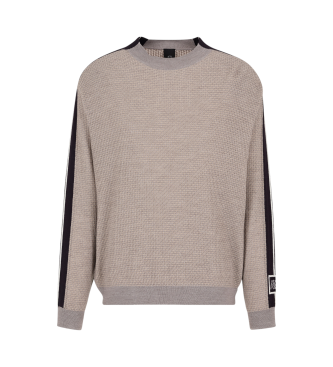 Armani Exchange Beigefarbener Pullover mit Rundhalsausschnitt