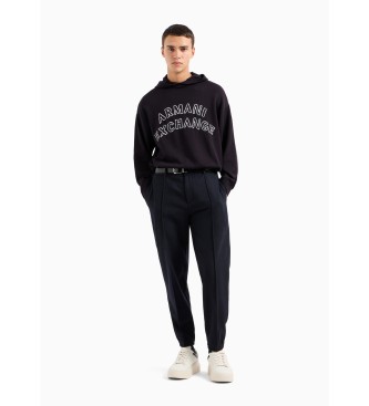 Armani Exchange Granatowy sweter z kapturem