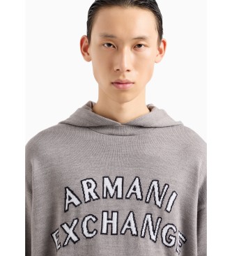 Armani Exchange Maglione con cappuccio grigio