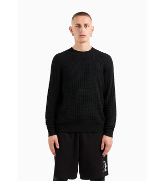 Armani Exchange Schwarzer Pullover mit Rundhalsausschnitt