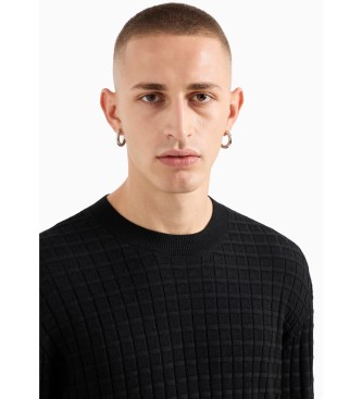 Armani Exchange Jersey cuello redondo negro