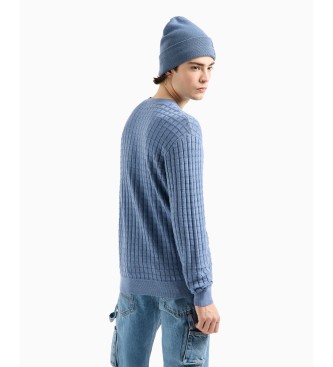 Armani Exchange Blue crew neck jumper